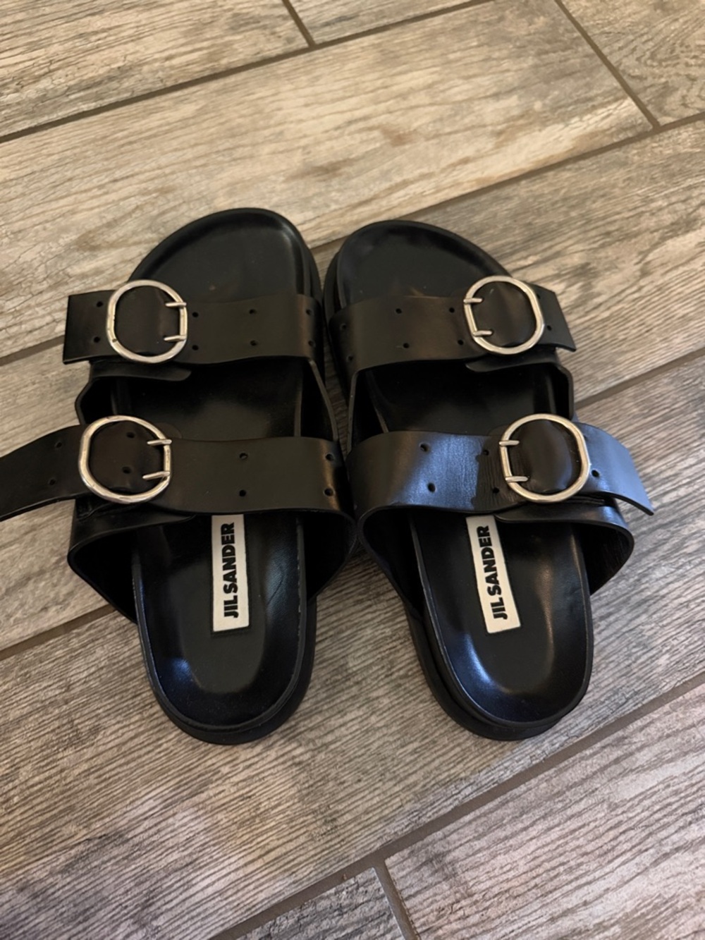 JIL SANDER Buckled leather sandals - Picture 2 of 7